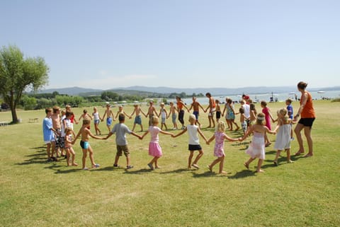 Natural landscape, Lake view, children