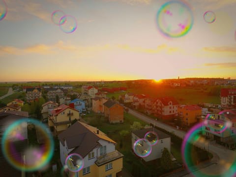 Bird's eye view, City view, Sunset