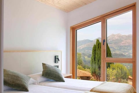 Bed, Natural landscape, Bedroom, Mountain view