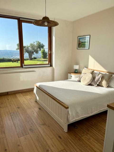 Bed, Natural landscape, Bedroom, Mountain view