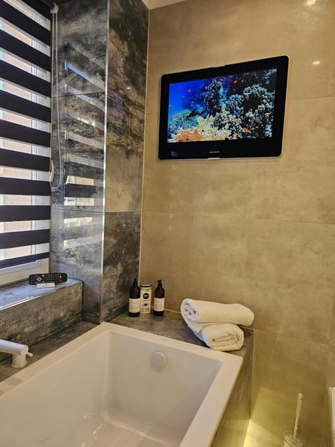 Bathroom, TV and multimedia, Bath, towels