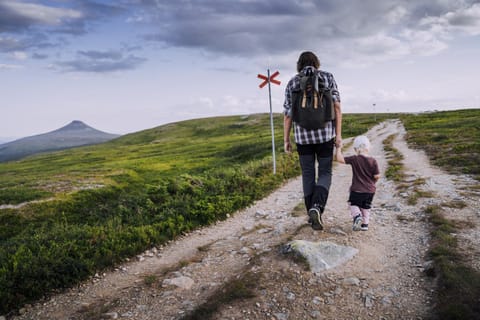 Natural landscape, Mountain view, children