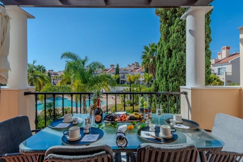 Patio, Day, View (from property/room), Balcony/Terrace, Dining area, Pool view, Swimming pool