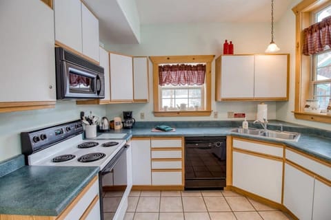 Kitchen or kitchenette, dishwasher, stove