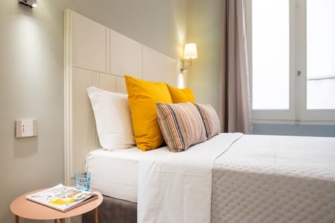 Bed, Bedroom, Inner courtyard view