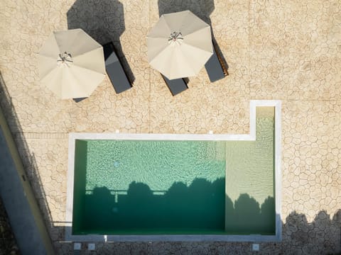 Swimming pool, sunbed