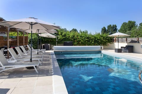 Property building, Living room, Swimming pool
