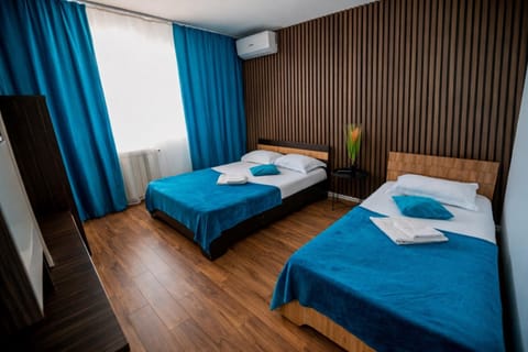 Bed, Photo of the whole room, Bedroom, towels, air conditioner