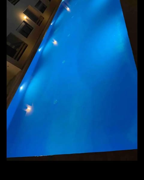 Night, Pool view, Swimming pool