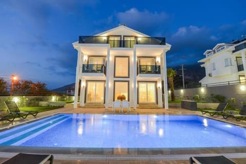 Property building, Night, Pool view, Swimming pool