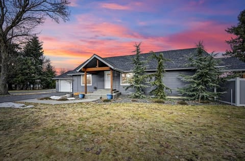 Property building, Facade/entrance, Natural landscape, Sunset