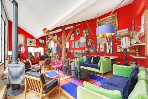 Living room, fireplace