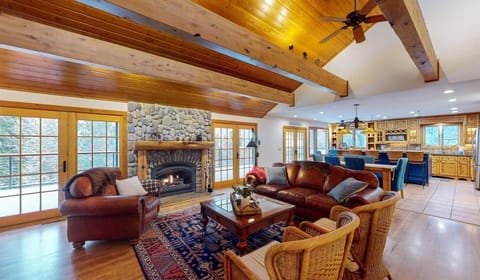 Living room, fireplace, furniture