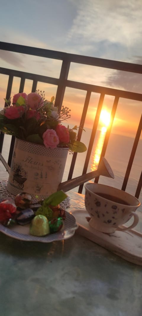 View (from property/room), Balcony/Terrace, Sea view, Sunset