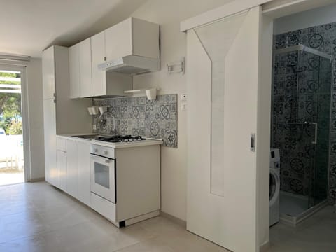 Kitchen or kitchenette, oven