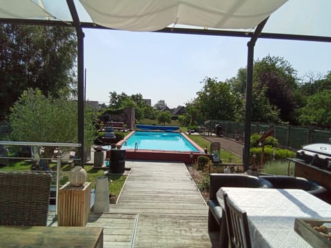 Patio, Natural landscape, Garden, Balcony/Terrace, Pool view, Swimming pool, Swimming pool