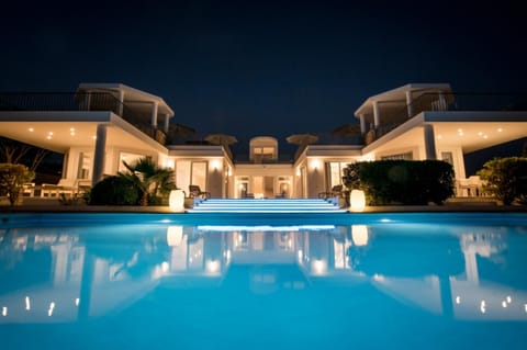 Property building, Night, Pool view, Swimming pool