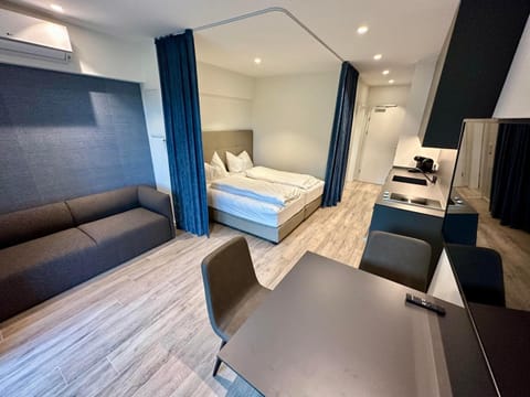 Bed, TV and multimedia, Living room, Photo of the whole room, Seating area, Bedroom