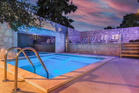 Night, Pool view, sunbed