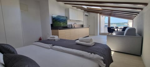 Bed, TV and multimedia, Kitchen or kitchenette, Photo of the whole room