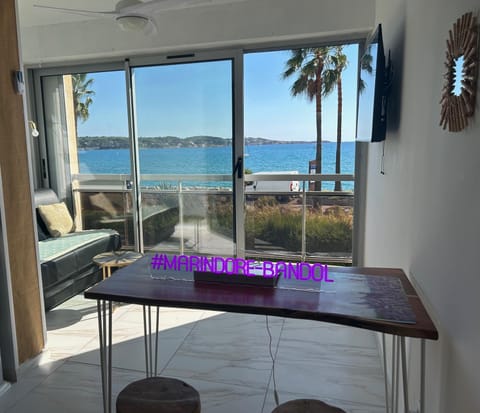 View (from property/room), Living room, Dining area, Sea view
