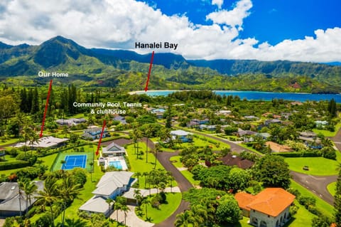 4Br 2Ba Newly Furnished Princeville Home, AC, Pool, Tennis House in Princeville