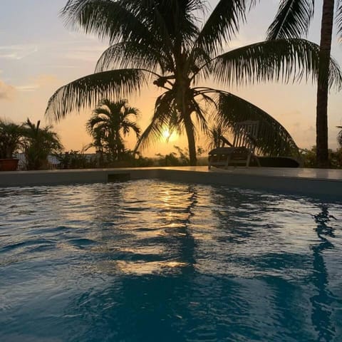 Natural landscape, Pool view, Swimming pool, Sunset