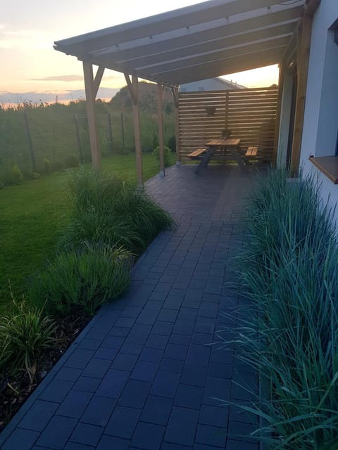 Property building, Patio, Garden, Garden view, Sunset