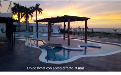 Swimming pool, Sunrise, Sunset