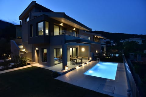 Property building, Night, Pool view, Swimming pool