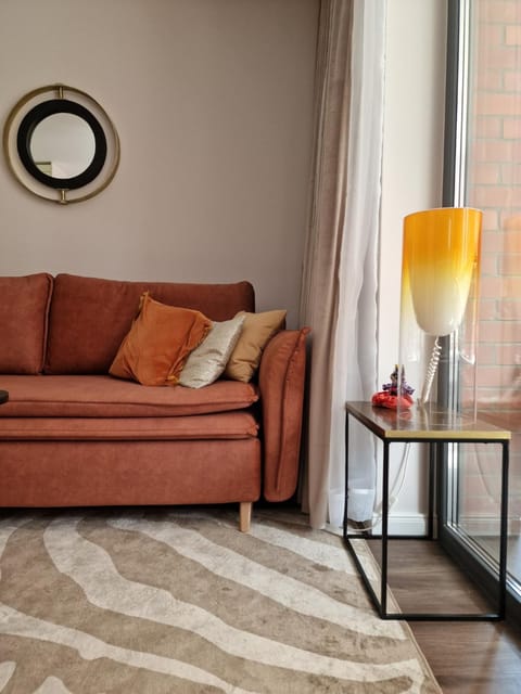 Bed, Living room, Seating area