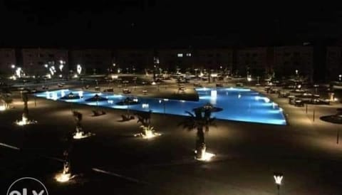 Night, Pool view, Swimming pool