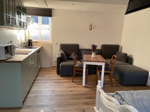 Kitchen or kitchenette, Living room, Seating area, Dining area, minibar, pet friendly, stove