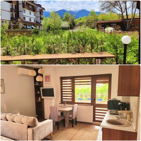 Patio, Spring, Day, Natural landscape, Garden, View (from property/room), Balcony/Terrace, Living room, Seating area, Dining area, Garden view, Mountain view