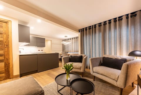 Kitchen or kitchenette, Living room, Photo of the whole room, Seating area