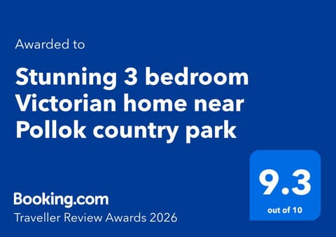 Stunning 3 bedroom Victorian home near Pollok country park Apartment in Glasgow