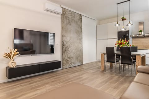 Communal lounge/ TV room, TV and multimedia, Kitchen or kitchenette, Seating area, air conditioner