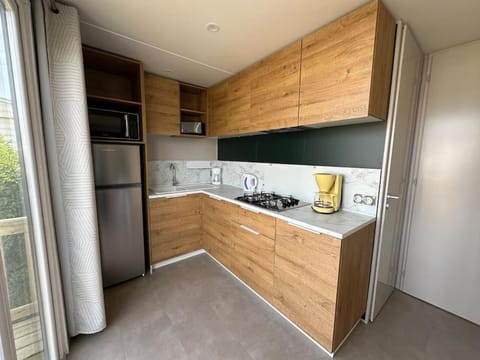 Kitchen or kitchenette, minibar, stove