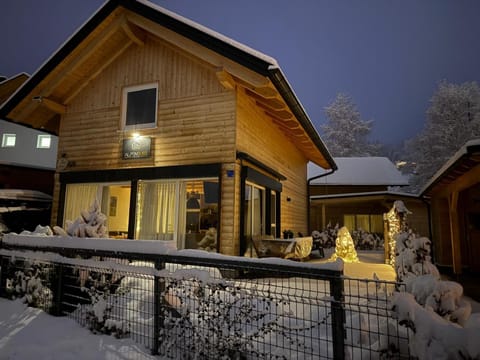 Property building, Night, Winter