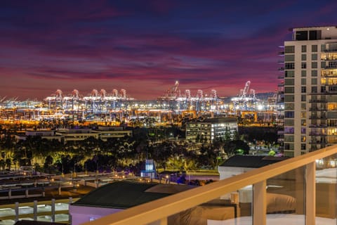 Night, View (from property/room), Beach, City view, Sea view