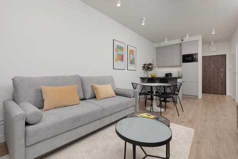 Kitchen or kitchenette, Living room, Seating area, microwave