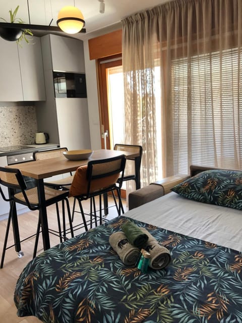 Bed, Kitchen or kitchenette, Living room, Photo of the whole room, Seating area, Dining area, Bedroom