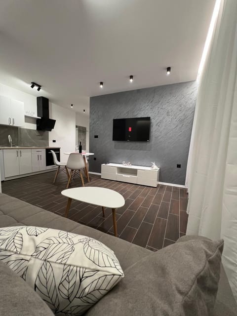 TV and multimedia, Kitchen or kitchenette, Living room, Photo of the whole room, Seating area