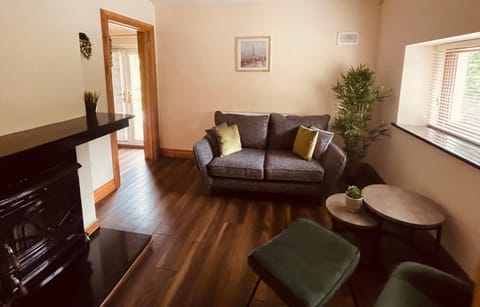 Property building, Living room, Seating area, stove