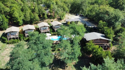 Natural landscape, Bird's eye view, Pool view, Swimming pool