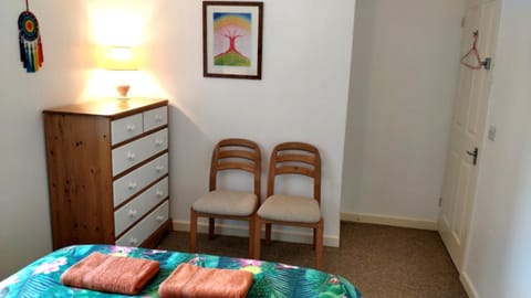 Bed, Photo of the whole room, Seating area, Bedroom, towels, towels, wardrobe