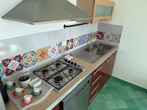 Kitchen or kitchenette, dishwasher, stove