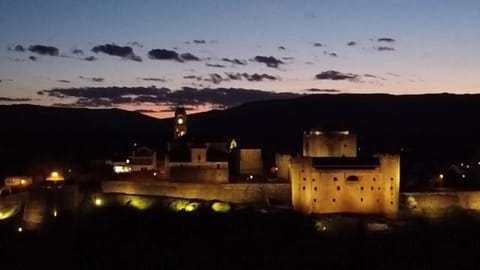 Nearby landmark, Night, Natural landscape, Landmark view, Mountain view