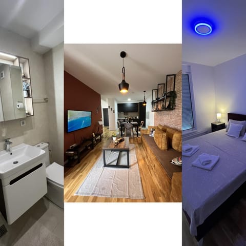 Living room, Text overlay