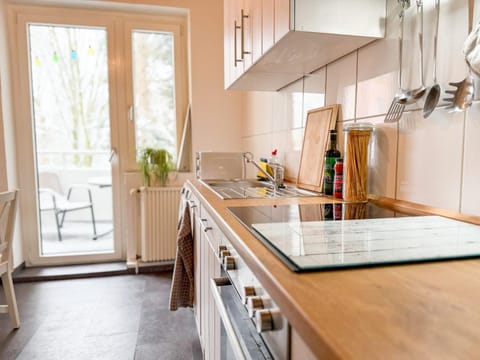 Kitchen or kitchenette, oven, stove